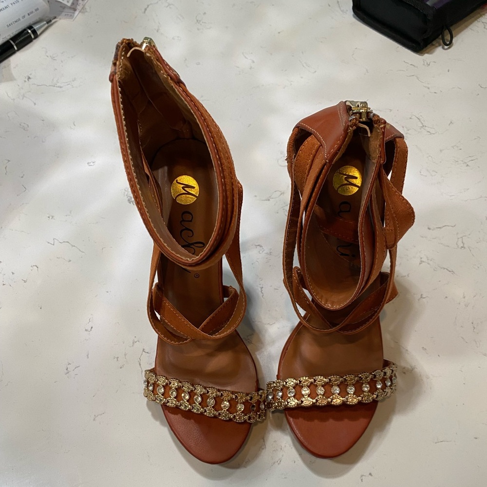 Womens Machi High Heeled Shoes With Gems Size 7